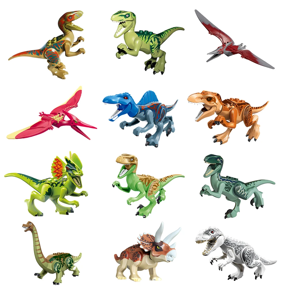 

Jurassic Dinosaur World Building Blocks Set Dinosaurs Figures I-Rex Bricks Tyrannosaurus Indominus Animal Assemble Toys for Kids