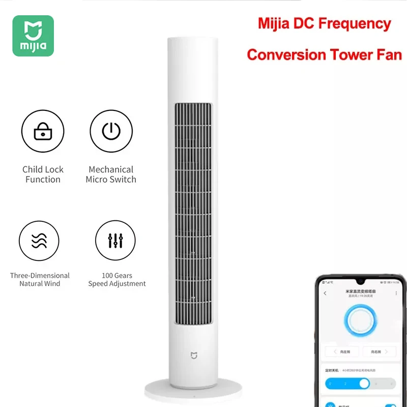 

Башенный вентилятор Mijia для преобразования частоты постоянного тока, летнее охлаждение, безлопастный кондиционер Cooler Mijia, управление через ...