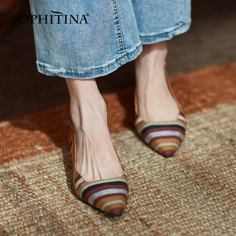 SOPHITINA Flats Women Leisure Retro Weave Cow Leather Patchwork Female Shoes Mixed Colors Comfort Soft Fashion Lady Shoes MO989
SOPHITINA Flats Women Leisure Retro Weave Cow Leather Patchwork Female Shoes Mixed Colors Comfort Soft Fashion Lady Shoes MO989