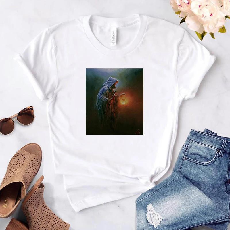 Grim Reaper Skull T-shirts Short Sleeve Crop T-shirt Summer Women With Sleeves Harajuku Women-clothing Women's Fashion Tops Top 
Grim Reaper Skull T-shirts Short Sleeve Crop T-shirt Summer Women With Sleeves Harajuku Women-clothing Women's Fashion Tops Top