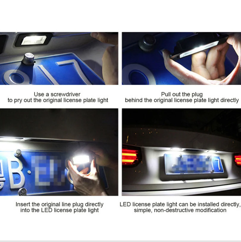 BAFIRE 1 пара белый авто без ошибок 3528 SMD 18 светодиодный светильник номерного знака