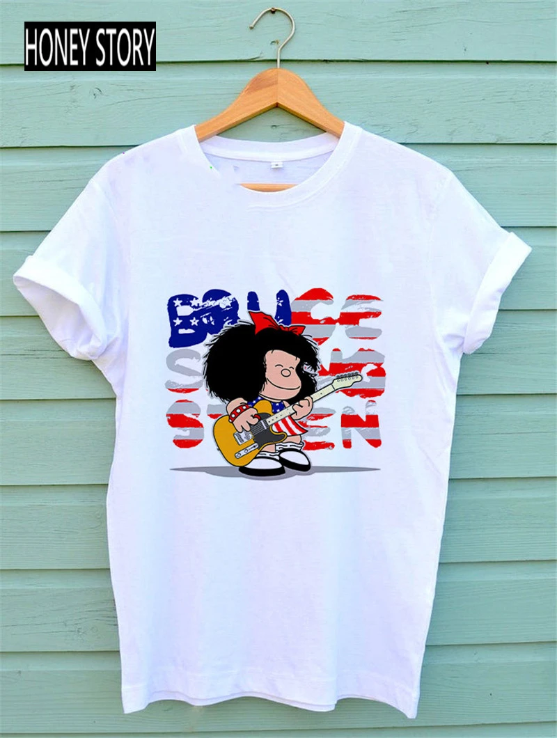 Женская Футболка Harajuku с принтом «Вся Mafalda», с коротким рукавом, модная, кавайная, креативная, Повседневная, уличная одежда для девушек, топы 
Женская Футболка Harajuku с принтом «Вся Mafalda», с коротким рукавом, модная, кавайная, креативная, Повседневная, уличная одежда для девушек, топы