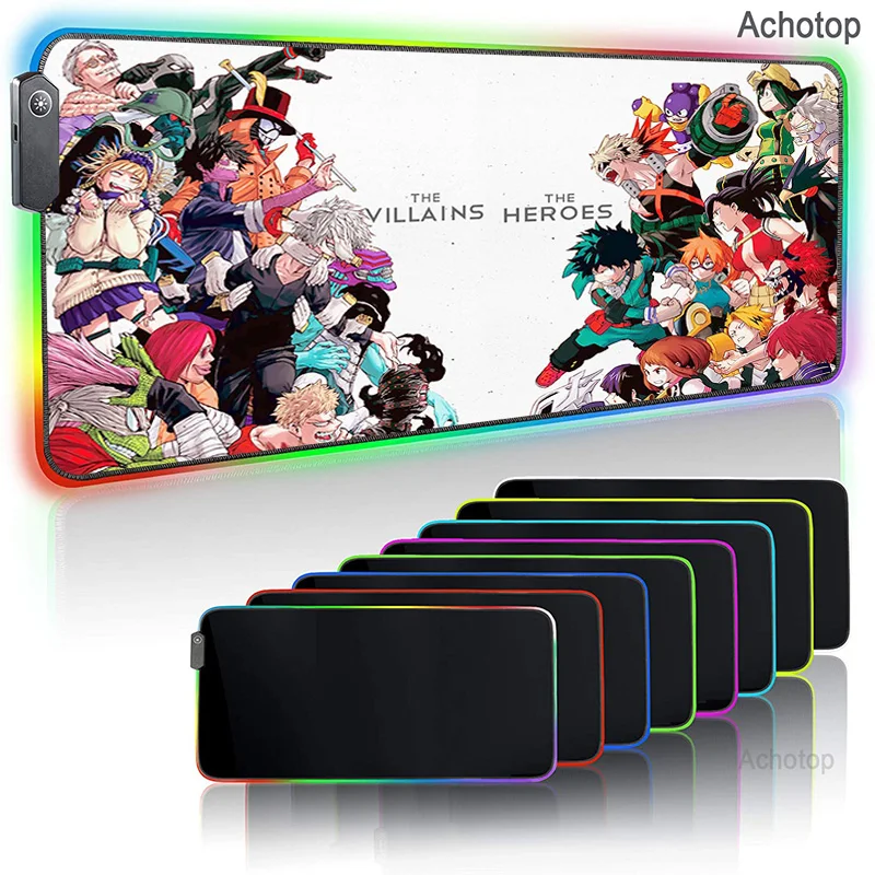 Anime RGB Mouse Pad Luminous LED Light Desktop Gaming Accessory Mousemat My Hero Academia Computer desk mat alfombrilla mousepad
Anime RGB Mouse Pad Luminous LED Light Desktop Gaming Accessory Mousemat My Hero Academia Computer desk mat alfombrilla mousepad