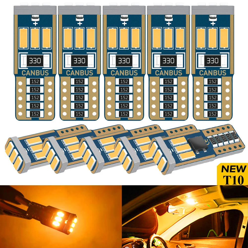 A Pack T10 car led interior reading light w5w 168 194 auto width lamp side marker bulb for license plate lighting white Amber 
A Pack T10 car led interior reading light w5w 168 194 auto width lamp side marker bulb for license plate lighting white Amber