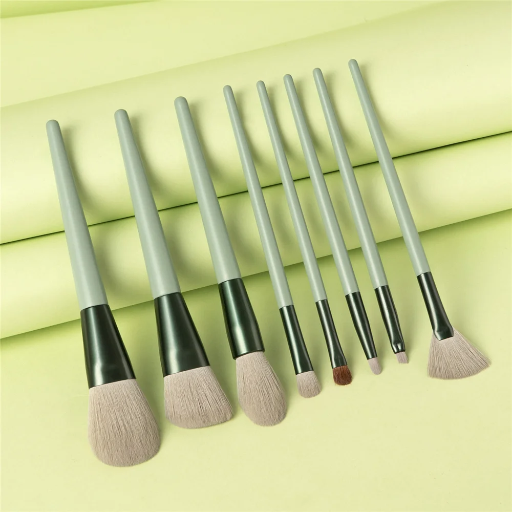 

Wholesale 8pcs Natural Hair Makeup Brushes Set Professional Foundation Blushes Eyeshadow Eyebrow Blending Brush Tools Maquillaje