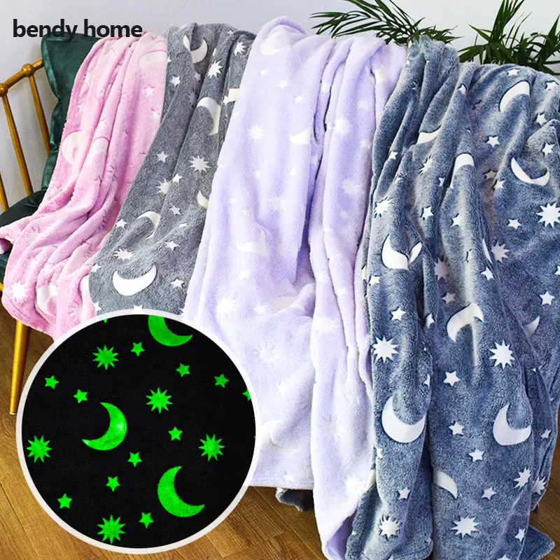 Luminous Warm Blankets Night Fluorescent Moon and Stars Soft Warm Cozy Sheet Sofa Throw Bedspread Children Nap Blanket 150x200cm
Luminous Warm Blankets Night Fluorescent Moon and Stars Soft Warm Cozy Sheet Sofa Throw Bedspread Children Nap Blanket 150x200cm