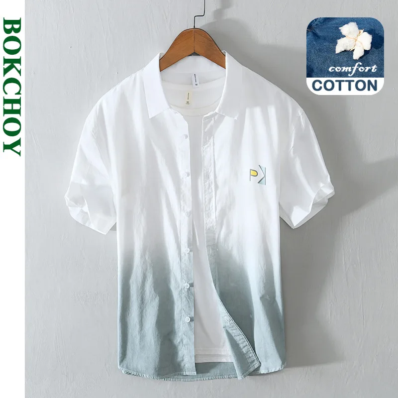 2021 Summer and Spring New Men Colorblock Shirt Short Sleeve Casual Personality Gradient Top Workwear White Apricot GA-L9816
2021 Summer and Spring New Men Colorblock Shirt Short Sleeve Casual Personality Gradient Top Workwear White Apricot GA-L9816