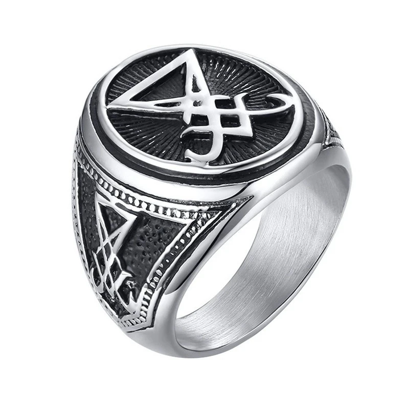 Vintage Punk Rings Six star Band Rings of Satan Cross Rings Satanic Lucifer Male Jewelry Fashion Hexagram Gothic Jewelry for Men
Vintage Punk Rings Six star Band Rings of Satan Cross Rings Satanic Lucifer Male Jewelry Fashion Hexagram Gothic Jewelry for Men