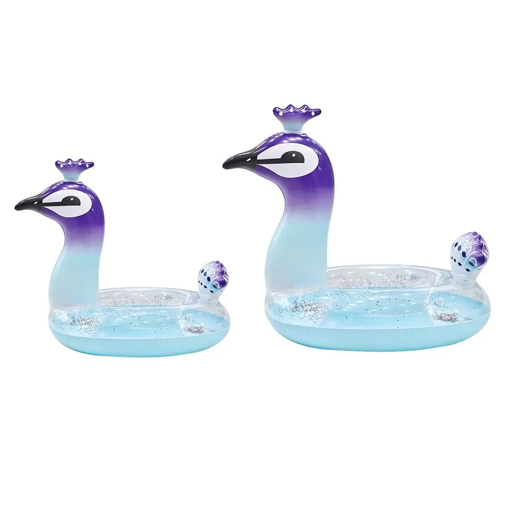 Summer Cute Animal Sequins Pool Inflatable Seat Float Water Transparent Circle Swimming Water Sports Supplies
