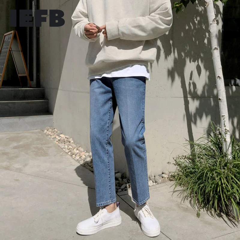 IEFB 2022 Spring Summer New Korean Blue Jeans Men's Straight Loose Trend Ankle Length Pants Fashion Casual Pants Vintage 9Y6503
IEFB 2022 Spring Summer New Korean Blue Jeans Men's Straight Loose Trend Ankle Length Pants Fashion Casual Pants Vintage 9Y6503