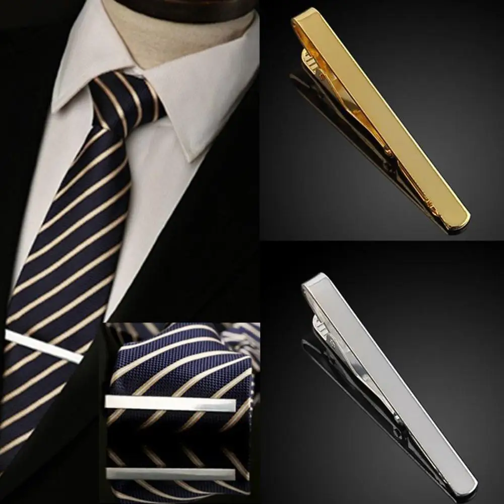 Новинка мужской простой металлический галстук бабочка Серебряного и золотого