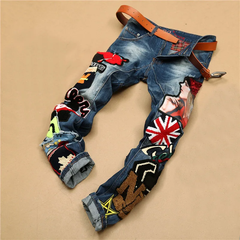Streetwear Beautiful Girl Embroidery Men's Jeans Punk Style Stitching Badge Cowboy Trousers Youth Fashion Motorcycle Denim Pants
Streetwear Beautiful Girl Embroidery Men's Jeans Punk Style Stitching Badge Cowboy Trousers Youth Fashion Motorcycle Denim Pants