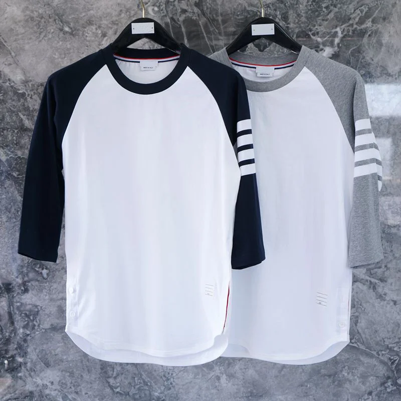 2021 Fashion TB THOM Brand T Shirts Men Casual Slim Patchwork Cotton T-shirt Spring Summer Three Quarter Sleeve O-neck Clothing
2021 Fashion TB THOM Brand T Shirts Men Casual Slim Patchwork Cotton T-shirt Spring Summer Three Quarter Sleeve O-neck Clothing