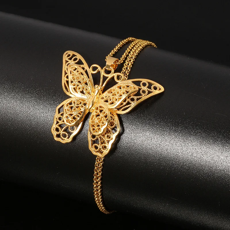 Фото Массивные ожерелья-бабочки Подвески женские чокеры воротник цепочка с водной