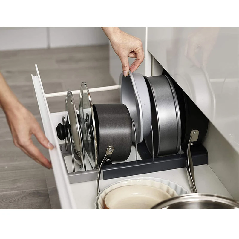 Kitchen Cookware Storage Rack Pan Lid Organizer Adjustable Bakeware Holder Stainless Steel Pantry Cabinet Storage Rack
Kitchen Cookware Storage Rack Pan Lid Organizer Adjustable Bakeware Holder Stainless Steel Pantry Cabinet Storage Rack
