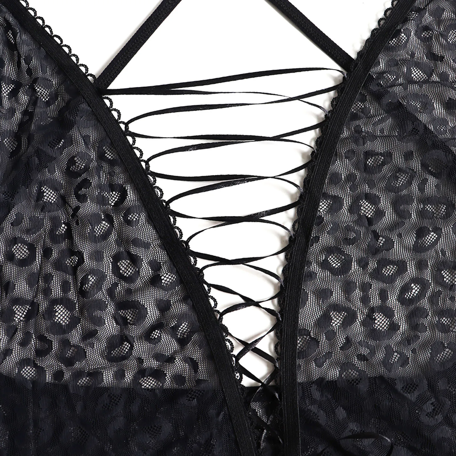 Comfortable and sexy Lace Solid Plus Size Ladies Sexy Leopard-Print Mesh Lace One-Piece Sexy Lingerie G-String Ladies' jumpsuit
Comfortable and sexy Lace Solid Plus Size Ladies Sexy Leopard-Print Mesh Lace One-Piece Sexy Lingerie G-String Ladies' jumpsuit