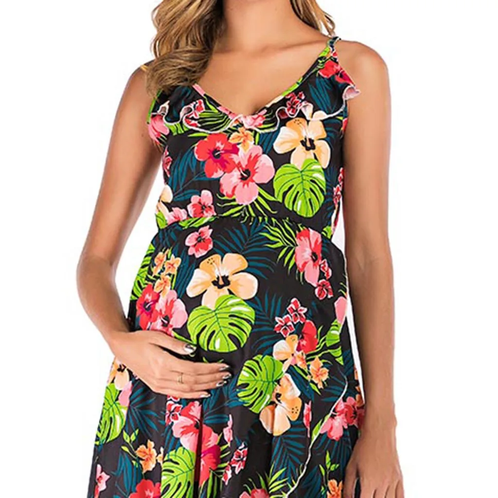 Pregnancy Dress Women's Maternity Sleeveless Suspender Leaf Print Dress Pregnancy Sundress Maternity Dresses For Photo Shoot
Pregnancy Dress Women's Maternity Sleeveless Suspender Leaf Print Dress Pregnancy Sundress Maternity Dresses For Photo Shoot