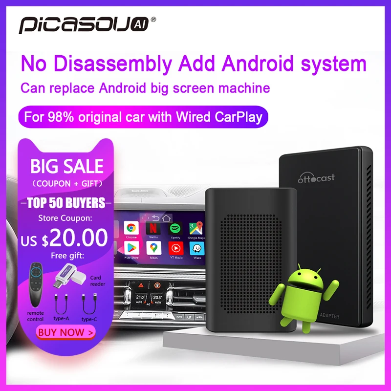 Android 10.0 Carplay Ai Box No Disassembly Built-in Wireless Android Auto and Apple Carplay Function For Car Multimedia 4+64G
Android 10.0 Carplay Ai Box No Disassembly Built-in Wireless Android Auto and Apple Carplay Function For Car Multimedia 4+64G