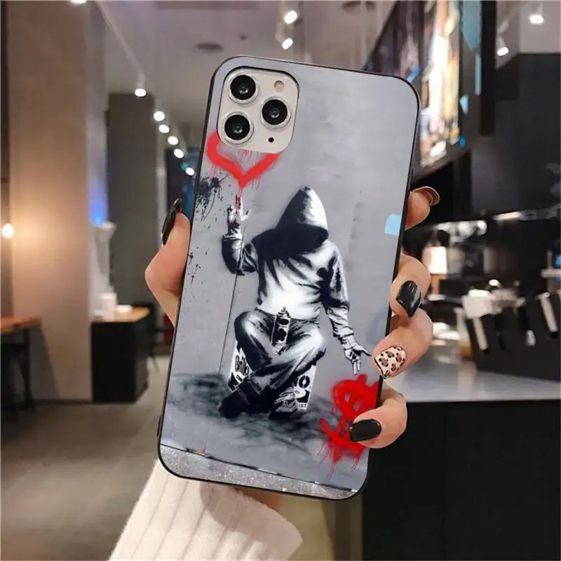 HUAGETOP Street Art Banksy Graffiti Silicone Black Phone Case for iPhone 11 pro XS MAX 8 7 6 6S Plus X 5S SE 2020 XR case
HUAGETOP Street Art Banksy Graffiti Silicone Black Phone Case for iPhone 11 pro XS MAX 8 7 6 6S Plus X 5S SE 2020 XR case