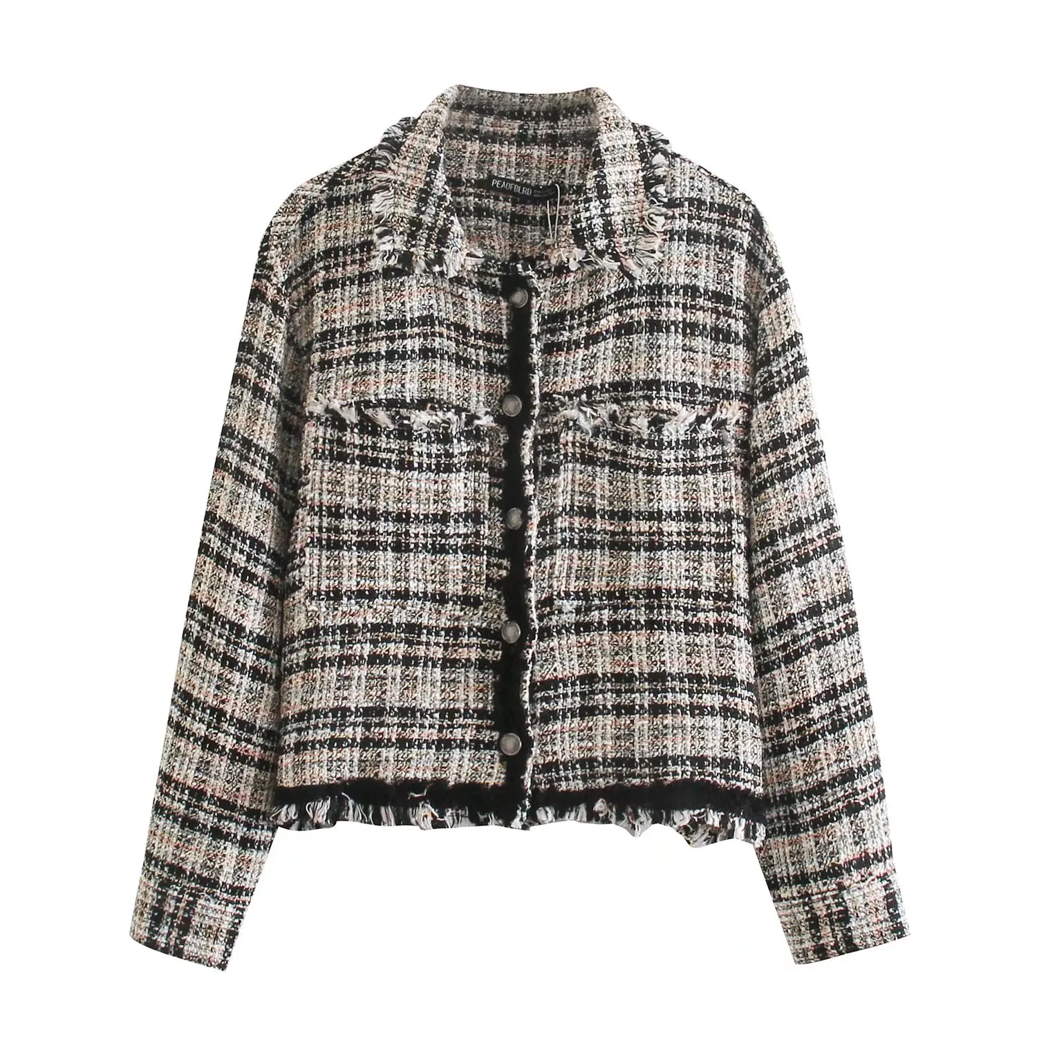 Women Autumn Winter Fashion Vintage Plaid Tweed Jacket Single-breasted Pocket Long Sleeve Female Tassel Decoration Coat Casaco
Women Autumn Winter Fashion Vintage Plaid Tweed Jacket Single-breasted Pocket Long Sleeve Female Tassel Decoration Coat Casaco