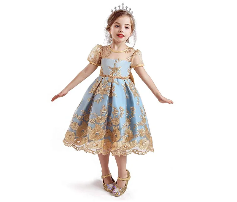 Праздничное платье принцессы из тюля с цветами для девочек на Хэллоуин Детское