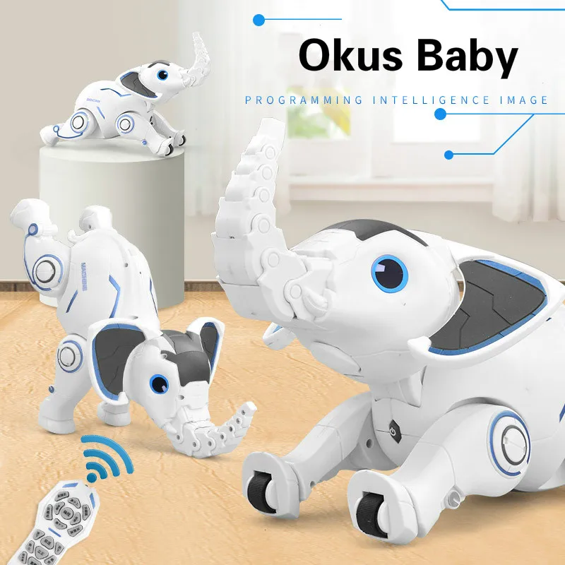 

2020 Newest High Quality RC Pet Smart Robot Programming Smart Elephant Robot Toys can Singing dancing RC animal toys Gifts