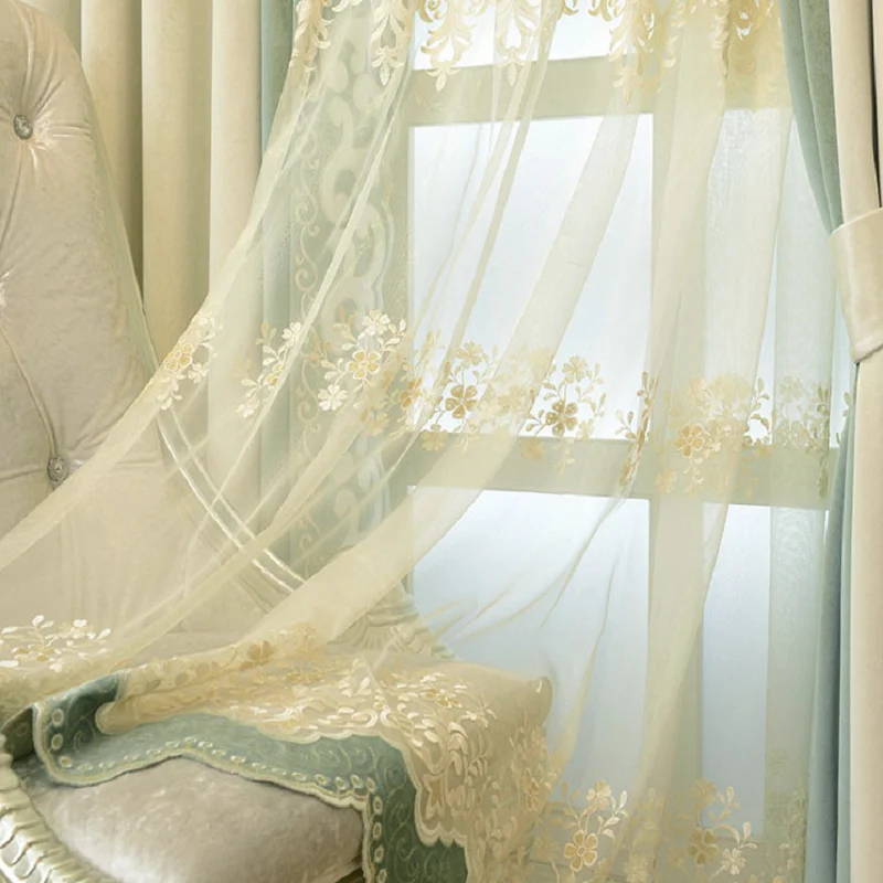 European Style Curtains for Dining Room Bedroom Embroidery Fabric Splicing Curtains Luxury Living Room Tulle Curtains
European Style Curtains for Dining Room Bedroom Embroidery Fabric Splicing Curtains Luxury Living Room Tulle Curtains
