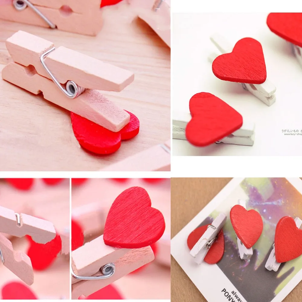 20pcs Love Wooden Mini Heart Clothes Photo Paper Peg Pin Clothespin Craft Postcard Clips Home wedding Decoration
20pcs Love Wooden Mini Heart Clothes Photo Paper Peg Pin Clothespin Craft Postcard Clips Home wedding Decoration