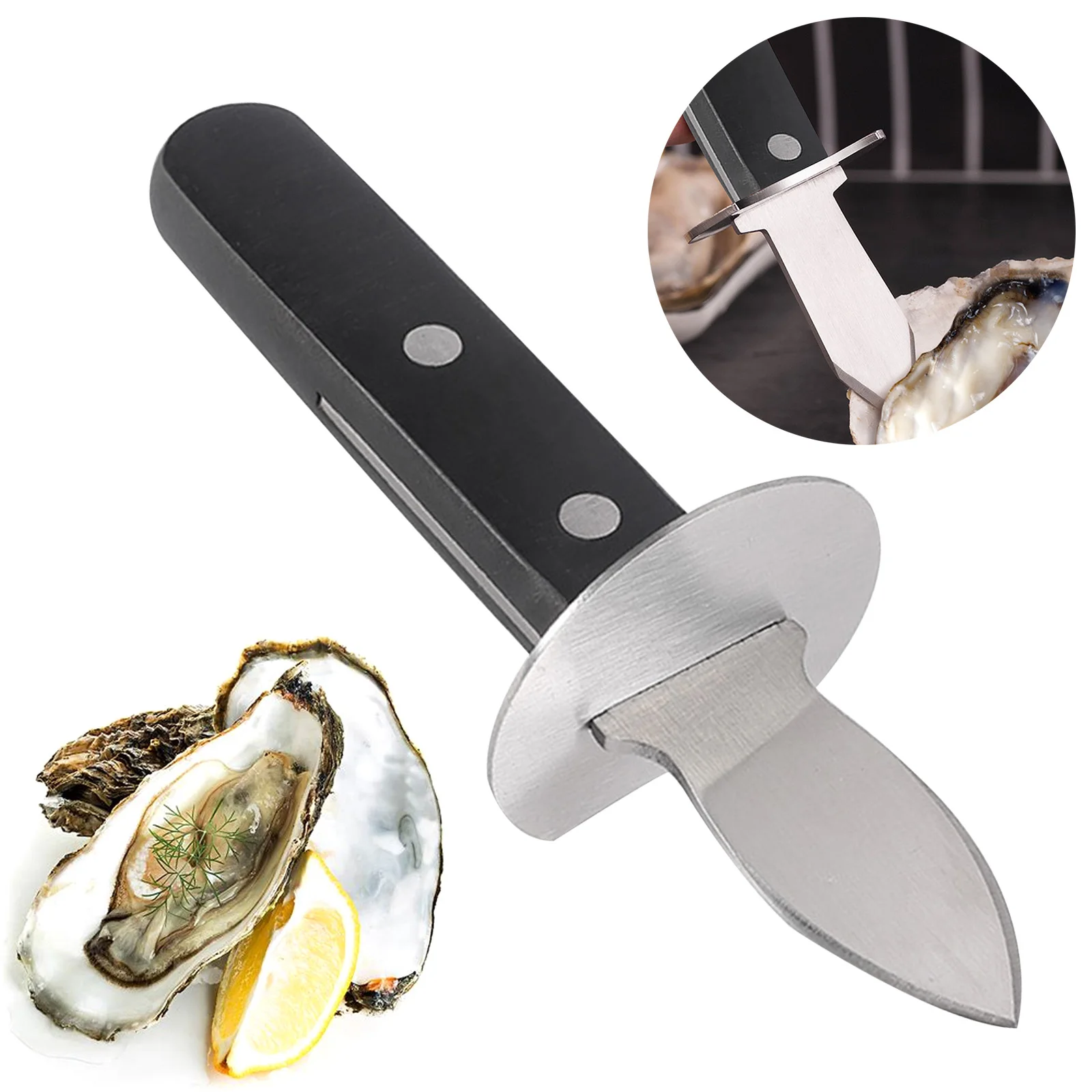 

Portable Stainless Steel Seafood scallop pry knife with wooden handle Oyster knives Sharp-edged Shucker Shell Seafood Opener