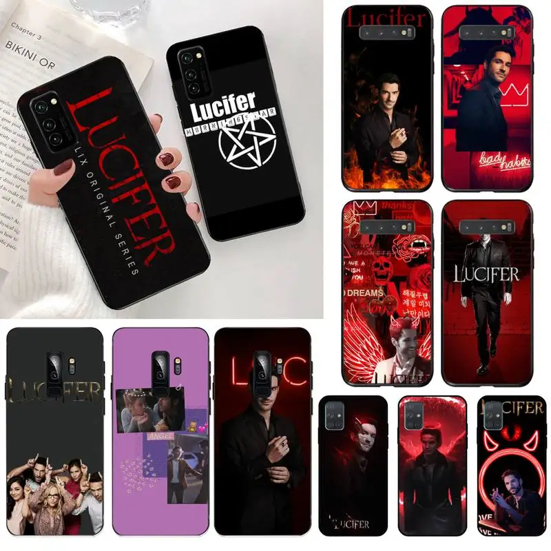 Мягкий силиконовый черный чехол для телефона Lucifer Morningstar TV Samsung S20 plus Ultra S6 S7 edge S8 S9