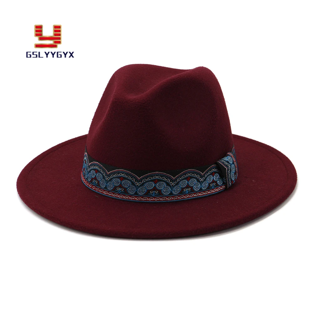 2020 High Quality Fall Winter Fedora Hat Women Men Elegant Church Jazz Panama Party Camel Black Red White Hat L XL
2020 High Quality Fall Winter Fedora Hat Women Men Elegant Church Jazz Panama Party Camel Black Red White Hat L XL