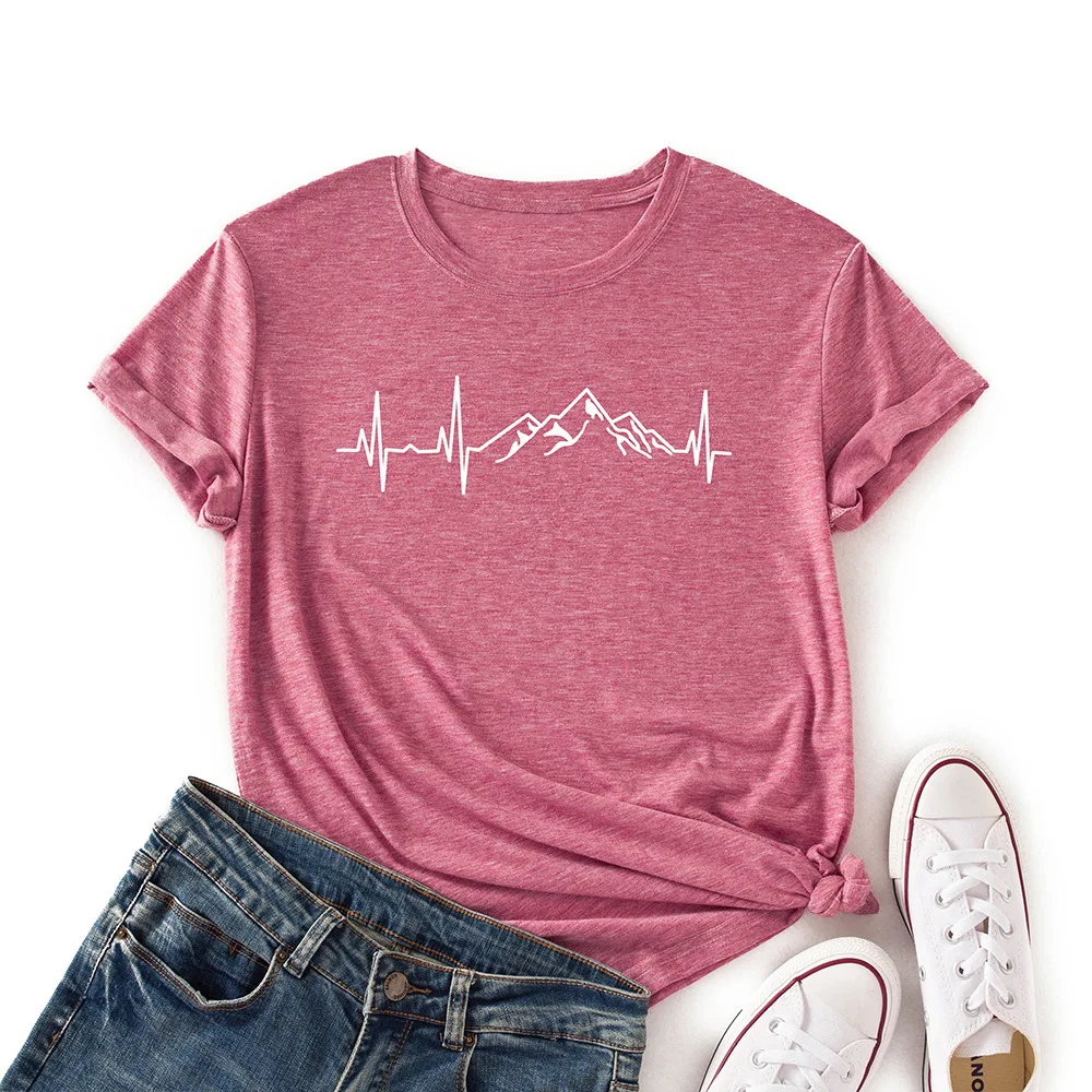 Mountain Heartbeat Graphic Tee Woman Summer T-Shirts Short Sleeve Tops Shirts for Women Female Casual Shirts Adventure Clothing
Mountain Heartbeat Graphic Tee Woman Summer T-Shirts Short Sleeve Tops Shirts for Women Female Casual Shirts Adventure Clothing