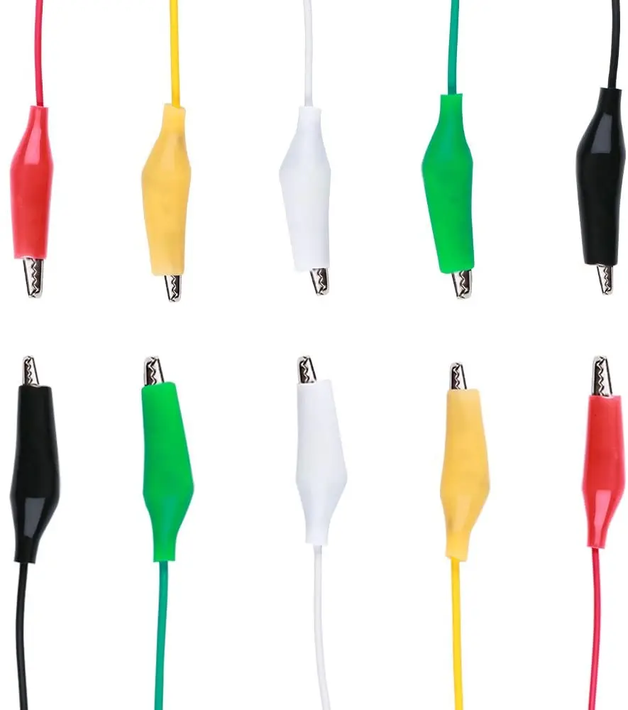 10PCS 5 Colors Electrical Alligator Clips with Wires Test Leads Sets Soldered and Stamping Jumper Wires for Circuit Connection
10PCS 5 Colors Electrical Alligator Clips with Wires Test Leads Sets Soldered and Stamping Jumper Wires for Circuit Connection