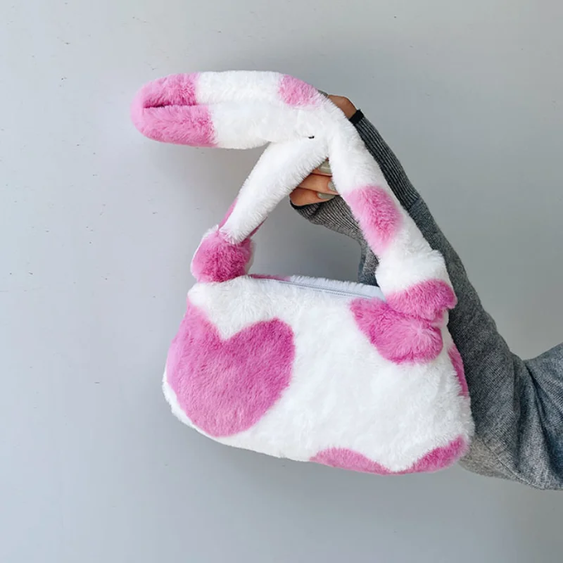 Winter New Women's Small Hobos Shoulder Bag Soft Plush Ladies Underarm Bags Heart Flower Furry Female Girls Clutch Purse Handbag
Winter New Women's Small Hobos Shoulder Bag Soft Plush Ladies Underarm Bags Heart Flower Furry Female Girls Clutch Purse Handbag