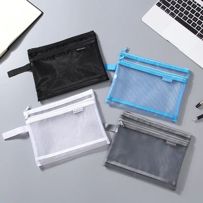 A4 A5 Simple Transparent Double Mesh Bag Pencil Case Office Student Pencil Cases Nylon Kalem Kutusu School Supplies Pen Box
A4 A5 Simple Transparent Double Mesh Bag Pencil Case Office Student Pencil Cases Nylon Kalem Kutusu School Supplies Pen Box