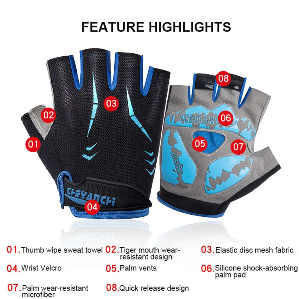 Silicone Cycling Anti-slip Anti-sweat Men Women Half Finger Gloves Breathable Anti-shock Sports Gloves Bike Bicycle Glove 
Silicone Cycling Anti-slip Anti-sweat Men Women Half Finger Gloves Breathable Anti-shock Sports Gloves Bike Bicycle Glove
