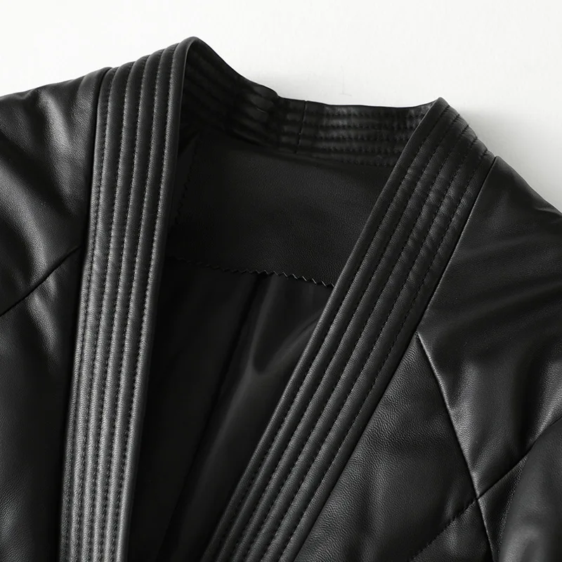 Spring New Sheepskin Coat for Women Loose Oversize Outwears Windproof Jacket Winter Black Formal Leather Down Slim Long Coat
Spring New Sheepskin Coat for Women Loose Oversize Outwears Windproof Jacket Winter Black Formal Leather Down Slim Long Coat