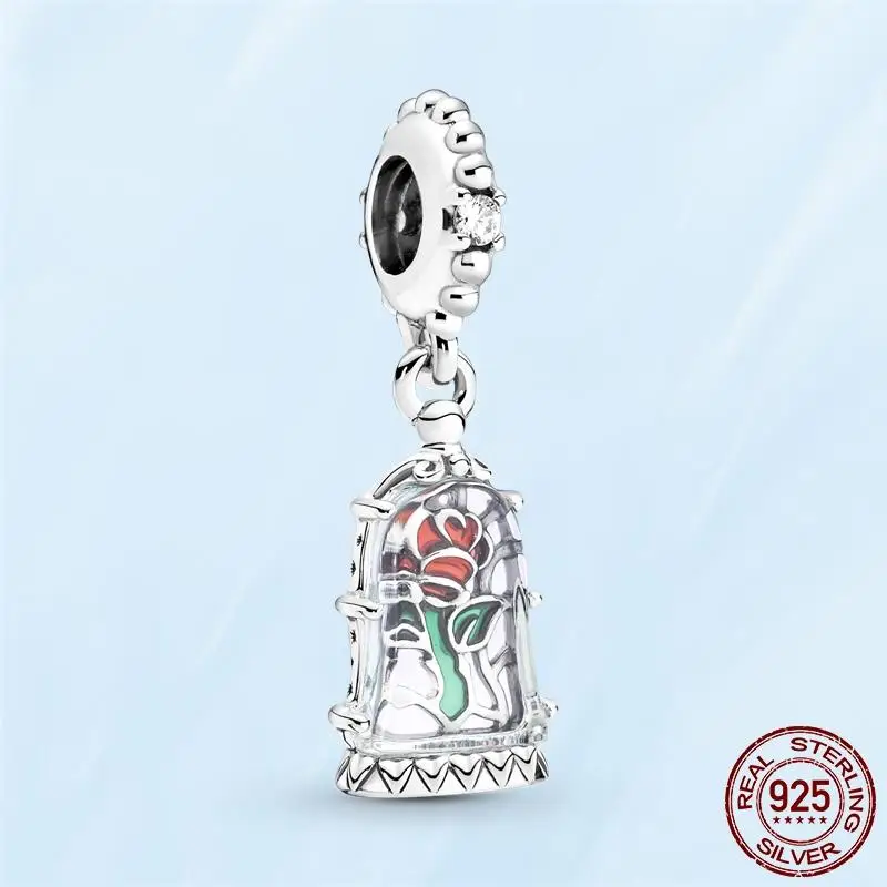 TOP SALE 925 Sterling Silver Beauty And The Beast Enchanted Rose Dangle Charm Fit Original Pandora Bracelets DIY Lady Jewelry
TOP SALE 925 Sterling Silver Beauty And The Beast Enchanted Rose Dangle Charm Fit Original Pandora Bracelets DIY Lady Jewelry