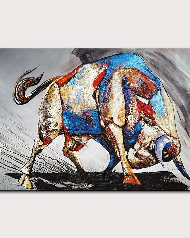 Large Size Hand Painted Oil Painting On Canvas Cartoon Animal Bull Modern Home Decor Abstact Wall Art Picture For Living Room
Large Size Hand Painted Oil Painting On Canvas Cartoon Animal Bull Modern Home Decor Abstact Wall Art Picture For Living Room