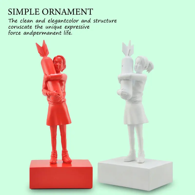Nordic Modern Art Home Decor Figurine Banksy Bomb Girl Statue Sculpture Creative Street Art Resin Statue Nordic Decoration Home
Nordic Modern Art Home Decor Figurine Banksy Bomb Girl Statue Sculpture Creative Street Art Resin Statue Nordic Decoration Home