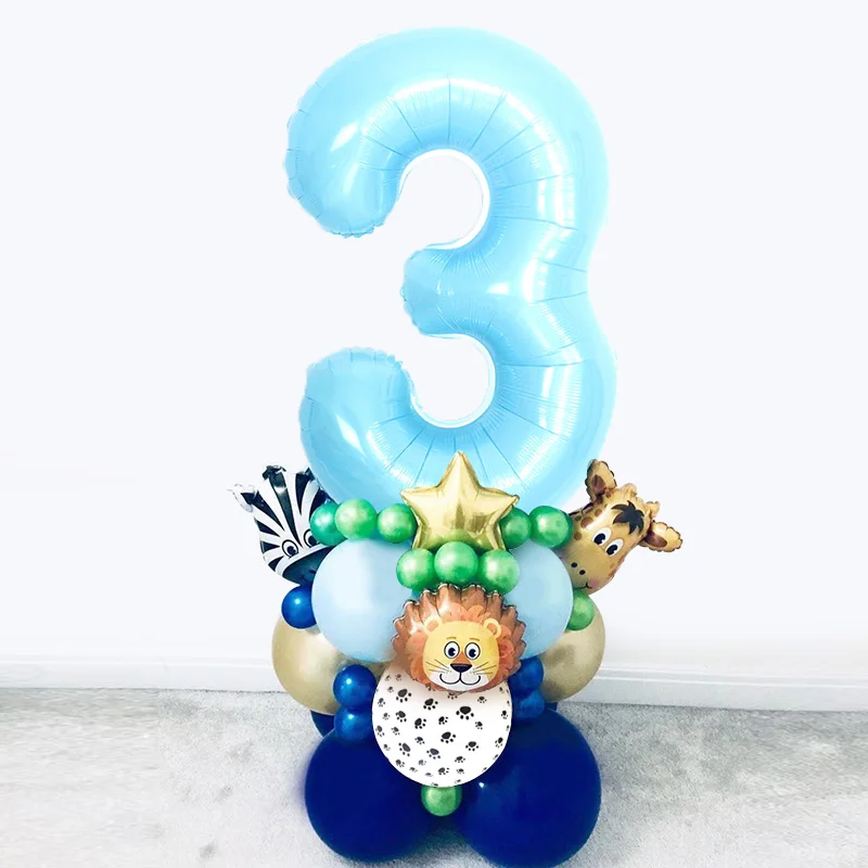 35PCS Blue Number Balloon Happy Birthday Balloon 1st Birthday Party Decoration Tiger Zebra animal Zoo Theme Supplies Toys
35PCS Blue Number Balloon Happy Birthday Balloon 1st Birthday Party Decoration Tiger Zebra animal Zoo Theme Supplies Toys
