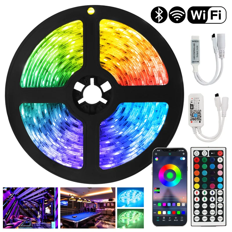 RGB LED Strip Lights 12V Bluetooth WiFi Luces DC 5050 SMD2835 Flexible Waterproof Tape Diode Remote Control Light For Room
RGB LED Strip Lights 12V Bluetooth WiFi Luces DC 5050 SMD2835 Flexible Waterproof Tape Diode Remote Control Light For Room