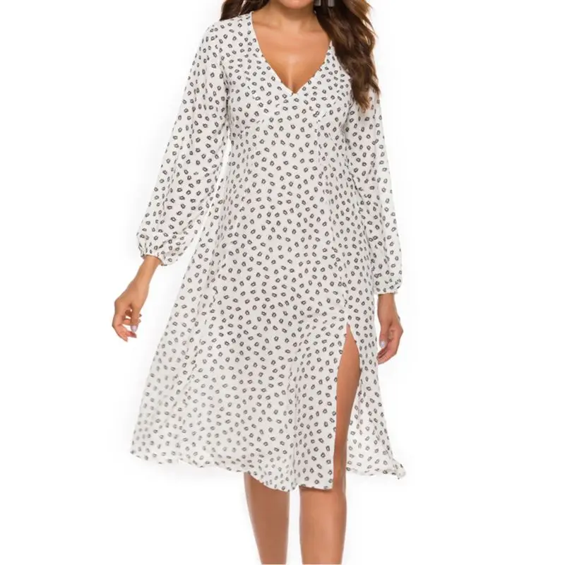 Womens Long Puff Sleeves Sexy Deep V-Neck High Split Midi Long Dress Bohemian Floral Printed High Waist Slim Fit Party BX0A
Womens Long Puff Sleeves Sexy Deep V-Neck High Split Midi Long Dress Bohemian Floral Printed High Waist Slim Fit Party BX0A