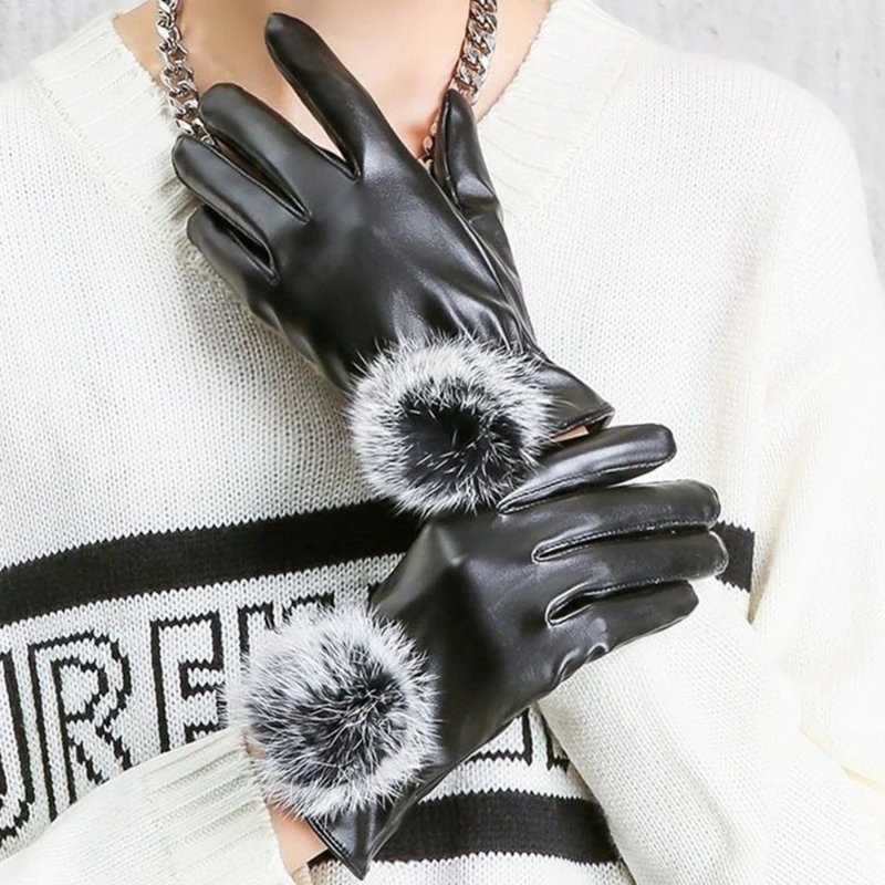 Female Glove Keep Warm Gloves Winter Women Black PU Leather Mitten Gloves Cycling Mittens Unisex Plush Driving Glove Guantes
Female Glove Keep Warm Gloves Winter Women Black PU Leather Mitten Gloves Cycling Mittens Unisex Plush Driving Glove Guantes