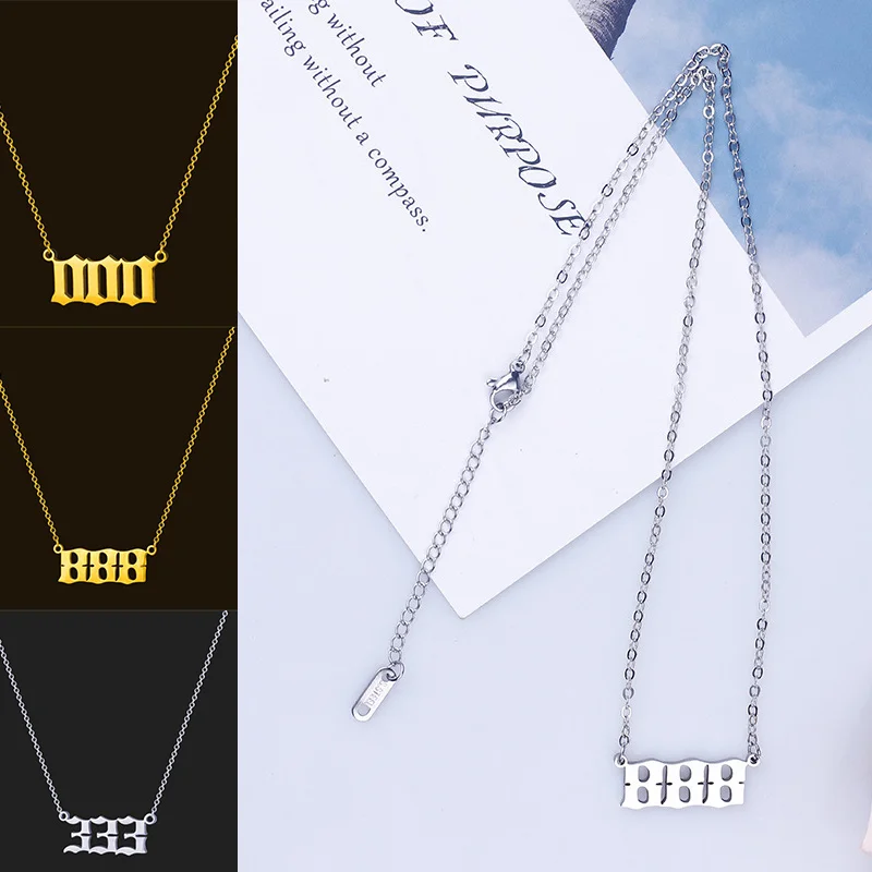 2 Color Hot Style Angel Digital Pendant No. 000-999 Stainless Steel Men's And Women's Digital Necklace Friends Holiday Gift
2 Color Hot Style Angel Digital Pendant No. 000-999 Stainless Steel Men's And Women's Digital Necklace Friends Holiday Gift