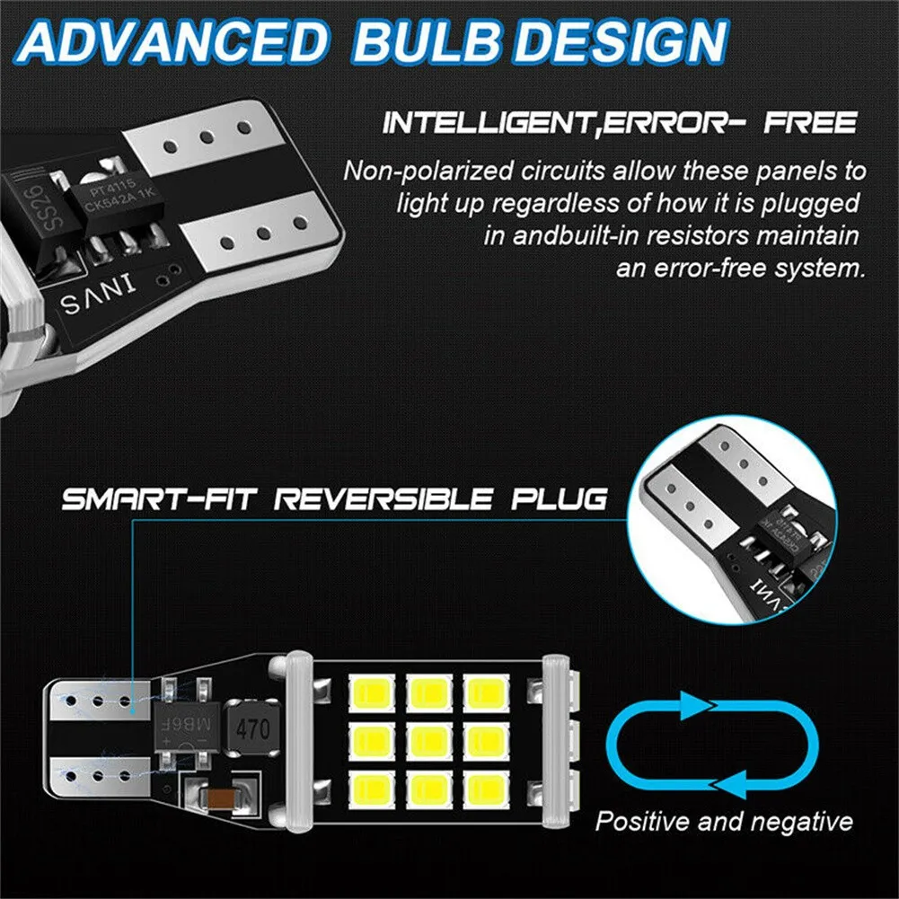 12V T15 Light Bulbs LED Reverse Back Up Light Bulb Interior Brake T15 921 912 W16W 904 906 Car Accessory White Auto Work Light
12V T15 Light Bulbs LED Reverse Back Up Light Bulb Interior Brake T15 921 912 W16W 904 906 Car Accessory White Auto Work Light