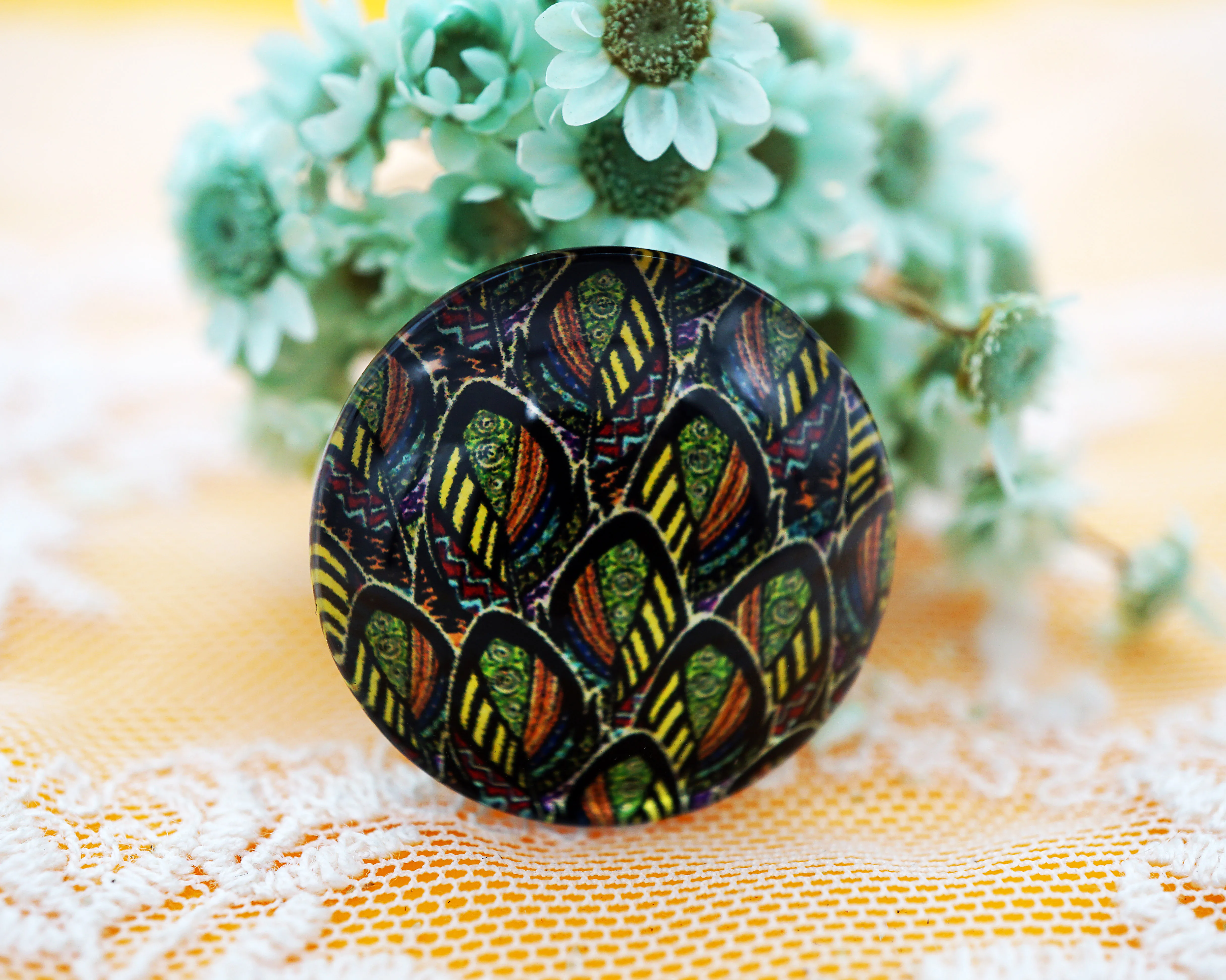High grade 10PCS/lot Round 25MM Mixed Pattern Glass Cabochon for Cameo Base Setting Jewelry Accessories hand made Supplies