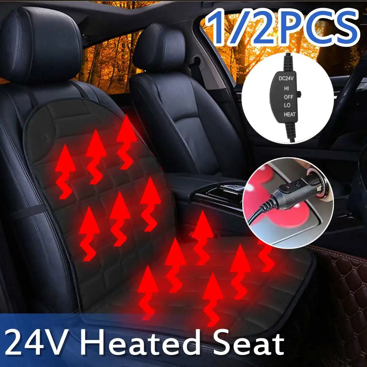 1/2PCS 24V Car Electric Heated Seat Car Styling Winter Pad Cushions Auto Covers Electric Heated Car Seat Cushions For Winter
1/2PCS 24V Car Electric Heated Seat Car Styling Winter Pad Cushions Auto Covers Electric Heated Car Seat Cushions For Winter