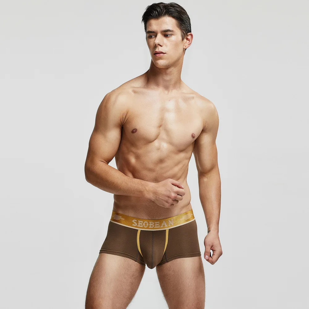 SEOBEAN Men's Underwear Sexy Fashion Trend Boxer Briefs Pure Cotton U Convex Unique Personality Gold Belt Wholesale Underwear
SEOBEAN Men's Underwear Sexy Fashion Trend Boxer Briefs Pure Cotton U Convex Unique Personality Gold Belt Wholesale Underwear