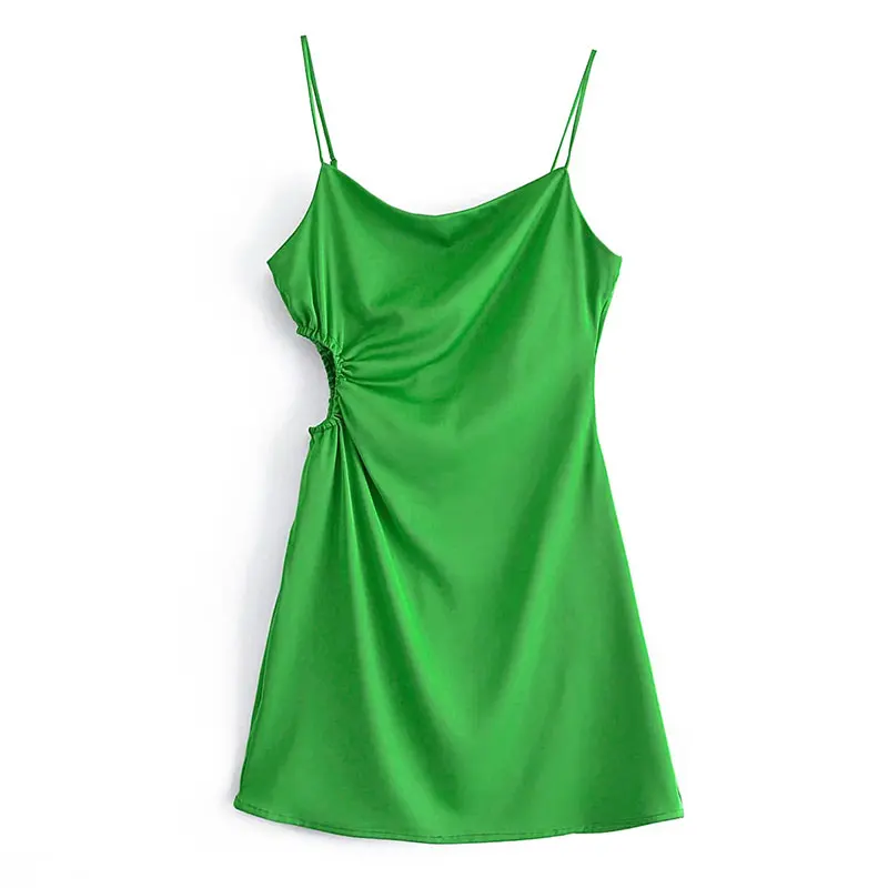 Nlzgmsj ZBZA Women 2022 Fashion V Neck Pleats Green Soft Sling Dress Chic Female Spaghetti Strap Side Zipper Dress 202201
Nlzgmsj ZBZA Women 2022 Fashion V Neck Pleats Green Soft Sling Dress Chic Female Spaghetti Strap Side Zipper Dress 202201